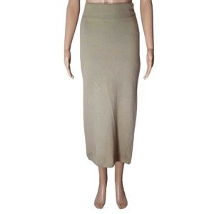 House Of Harlow 100% Cashmere Pale Green Pull On Midi Pencil Skirt